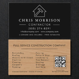 QR Code Wood Building Contractor Visitenkarte