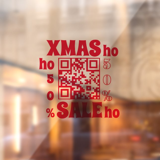 QR-Code XMAS VERKAUFT HI HO 50% Fensteraufkleber (Blatt 2)