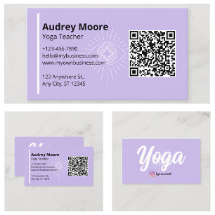 QR Code Yoga Lehrer Drittes Auge Yoga Studio Visitenkarte