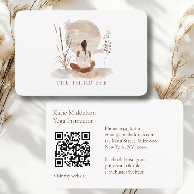 QR-Code - Yoga Reiki Wellness Visitenkarte (QR Code- Yoga Reiki Wellness Healthiness Wellness Business Card)