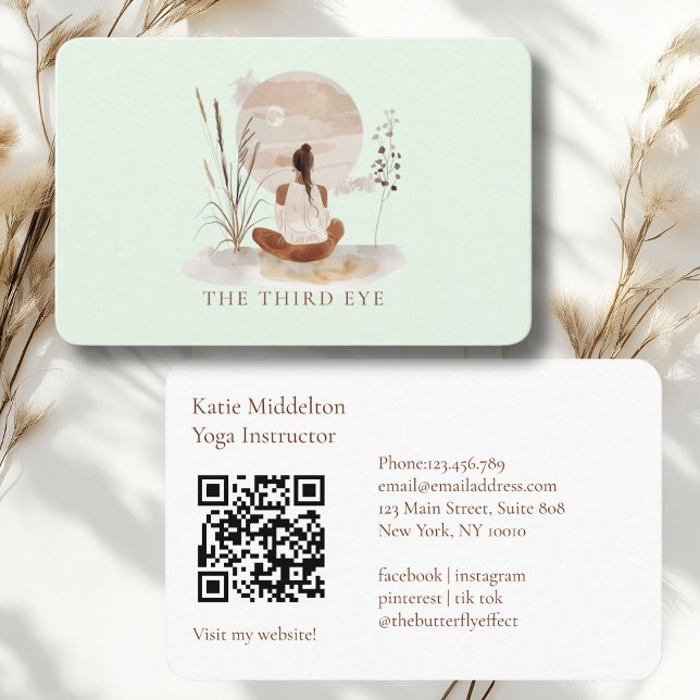 QR-Code - Yoga Reiki Wellness Visitenkarte (QR Code- Yoga Reiki Wellness Healthiness Wellness Business Card)
