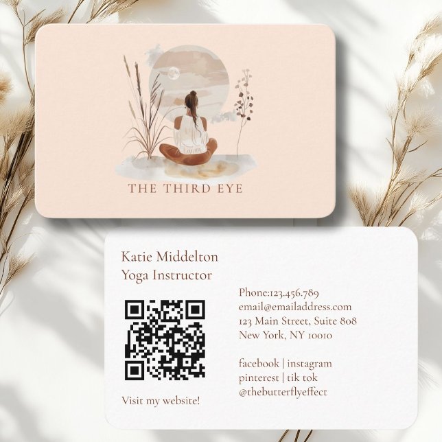 QR-Code - Yoga Reiki Wellness Visitenkarte (QR Code- Yoga Reiki Wellness Healthiness Wellness Business Card)