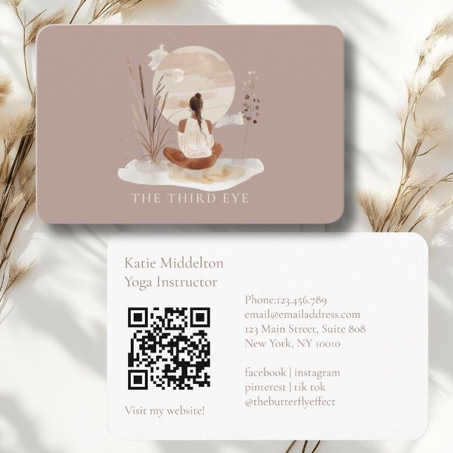 QR-Code - Yoga Reiki Wellness Visitenkarte (QR Code- Yoga Reiki Wellness Healthiness Wellness Business Card)