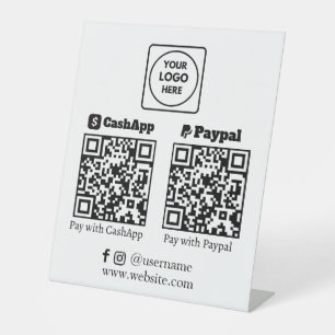 QR-Code-Zahlung CashApp PayPal Benutzerdefiniert Sockelschild