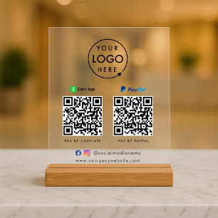 QR-Code-Zahlung   CashApp Paypal Scan to Pay Logo Acrylschild