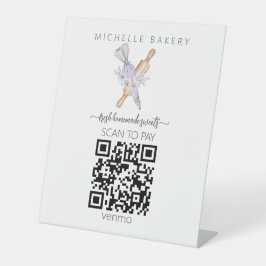 QR-CODE-Zahlung für Aquarellkuchen Sockelschild