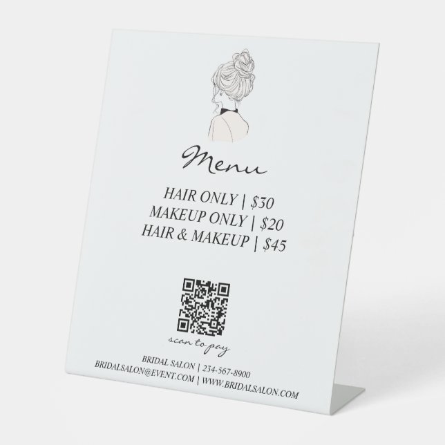 QR-Code-Zahlung für Hochzeitssalon Sockelschild (Vorderseite)