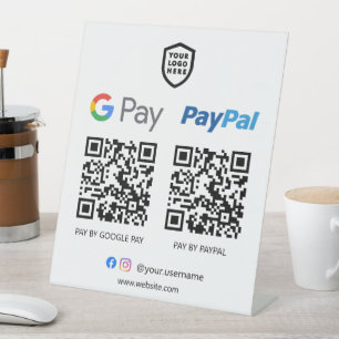 QR-Code-Zahlung Google Pay & Paypal Scan zu zahl Sockelschild