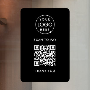 QR-Code-Zahlung Kontakt mit schwarzen Logos Fensteraufkleber