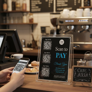 QR-Code-Zahlung - Logo für Unternehmen "Scannen zu Poster