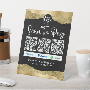 QR-Code-Zahlung   Logo scannen, um zu zahlen Sockelschild