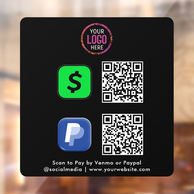 QR-Code-Zahlung | Paypal-Scan von CashApp zur Beza Fensteraufkleber (Blatt 2)