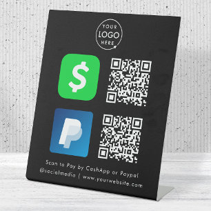QR-Code-Zahlung Paypal-Scan von CashApp zur Beza Sockelschild