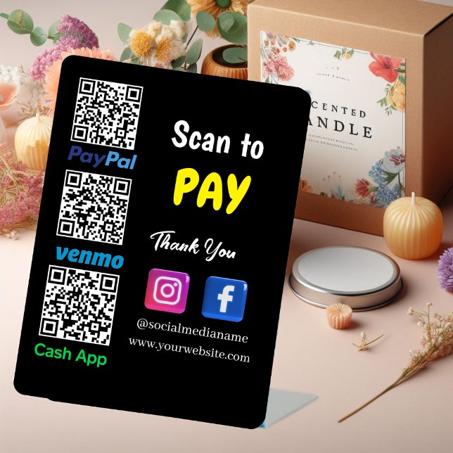 QR-Code-Zahlung | Venmo Paypal CashApp Scan zu bez Sockelschild (Von Creator hochgeladen)