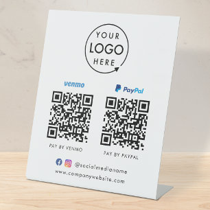 QR-Code-Zahlung Venmo Paypal Scan to Pay Logo Sockelschild