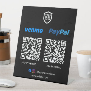 QR-Code-Zahlung Venmo & Paypal Scan zur Bezahlun Sockelschild