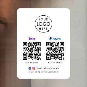 QR-Code-Zahlung Zelle Paypal Scan to Pay Logo Fensteraufkleber