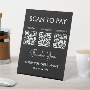 QR-Code-Zahlung Zur Bezahlung des Geschäfts scan Sockelschild
