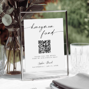 QR-Code-Zeichen für Minimalistische Hochzeitsfeier Poster