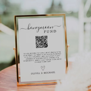 QR-Code-Zeichen für Minimalistische Honeymoon-Fond Einladung