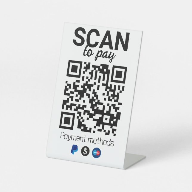 QR Code-Zeichen für Salon & Beauty | Soziale Medie Sockelschild (Vorderseite)