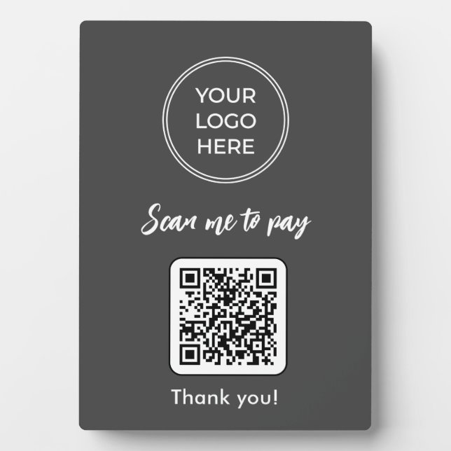 QR-Code-Zeichen scannen zur Bezahlung Fotoplatte (Vorderseite)