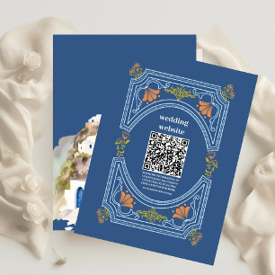 QR-Code Zielort Griechenland Santorini Hochzeit Begleitkarte
