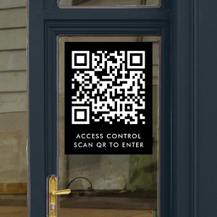 QR-Code-Zugangskontrolle Schwarze Türschloss-Ein Fensteraufkleber