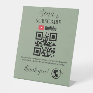 QR-Code zum Abonnieren YouTube Friseursalon Sockelschild