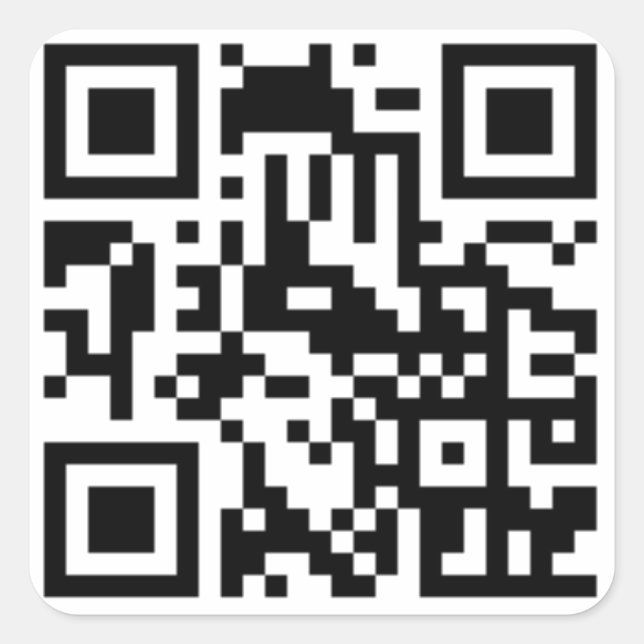 QR-Codeaufkleber Quadratischer Aufkleber (Vorderseite)