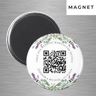 QR-Codedetails für Hochzeitsseiten uAwg-Lavendel Magnet