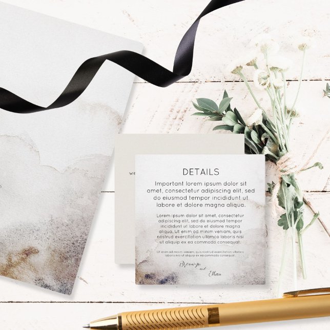 QR-Codedetails Seashell Sandy Beach Begleitkarte (simple seashell and watercolor sandy beach wedding stationary)