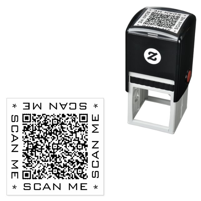 QR-Codeinfo Text Moderne Briefmarke scannen Permastempel (Beispiel)