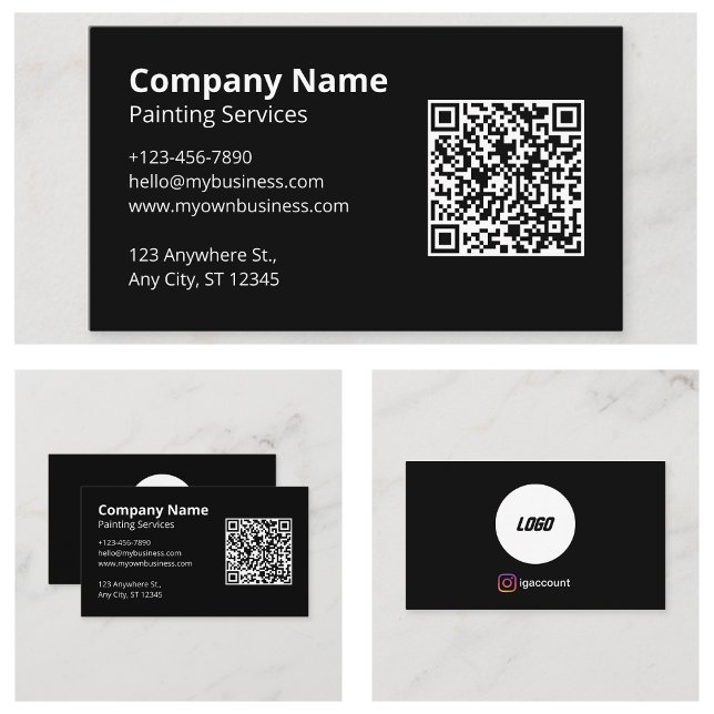 QR-Codemaler für Schwarz-Scannierbare Visitenkarte (Black Scannable QR Code Painter Business Cards
)