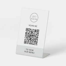 QR-Codemenü | Logo Contacless Modern Pedestal Si Sockelschild