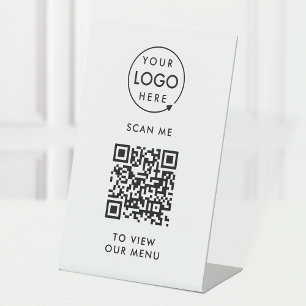 QR-Codemenü Logo kontaktlos Modern Sockelschild