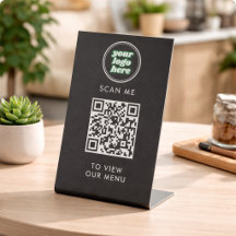 QR-Codemenü | Schwarzes Logo, berührungslos, moder