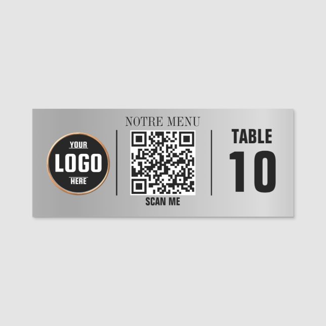 QR-Codemenüs - Benutzerdefiniertes eingraviertes P Namensschild (Vorderseite)