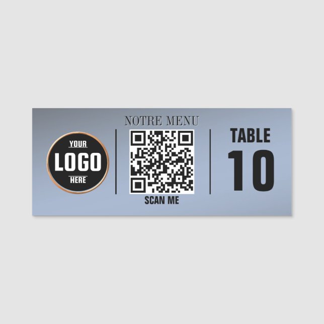QR-Codemenüs - Benutzerdefiniertes eingraviertes P Namensschild (Vorderseite)