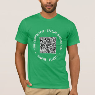 QR-Codeprüfinformationen Benutzerdefinierter Text  T-Shirt