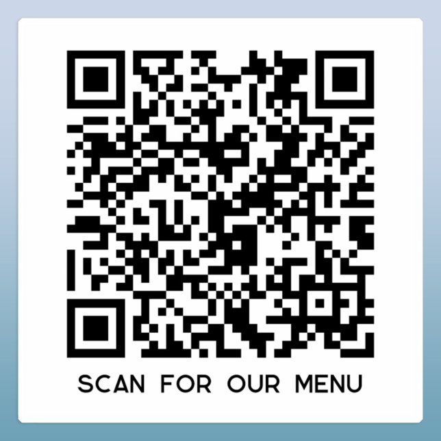 QR-Codeprüfung für Menü Aufkleber (QR code scan for menu small business sticker)