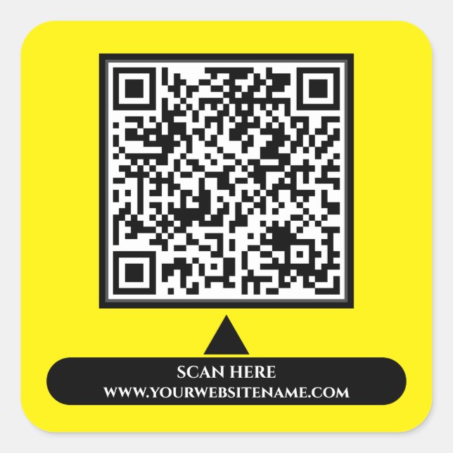 QR-Codeprüfung Hier URL-Vorlage Geschäftsmodell Quadratischer Aufkleber (Vorderseite)