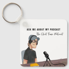 QR-Codeprüfung | Illustrierter Podcast Schlüsselanhänger