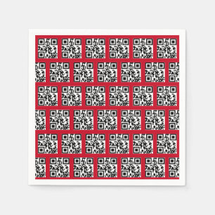 QR-Codes für glückliche Feiertage in Rot Serviette