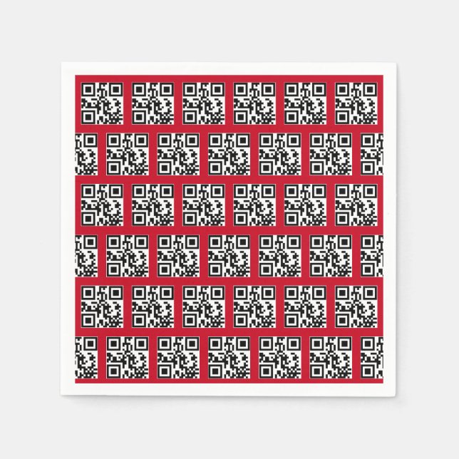 QR-Codes für glückliche Feiertage in Rot Serviette (Vorderseite)