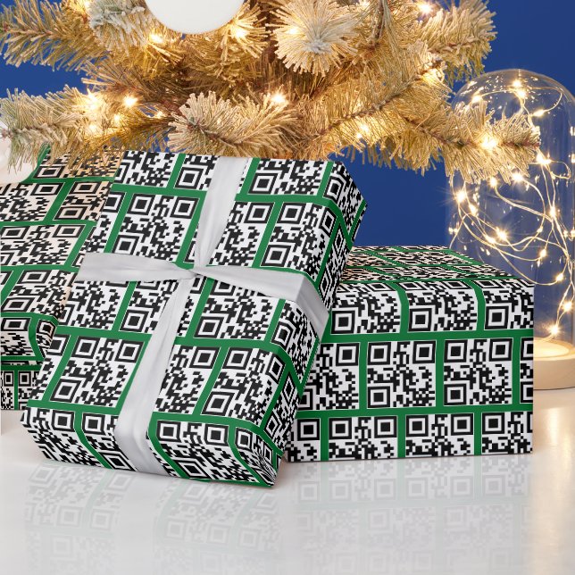 QR Codes für Happy Holidays Geschenkpapier (Feiertage)