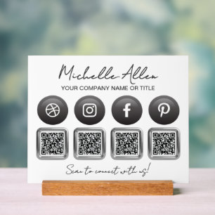 QR-Codes für Social Social Media Acrylschild