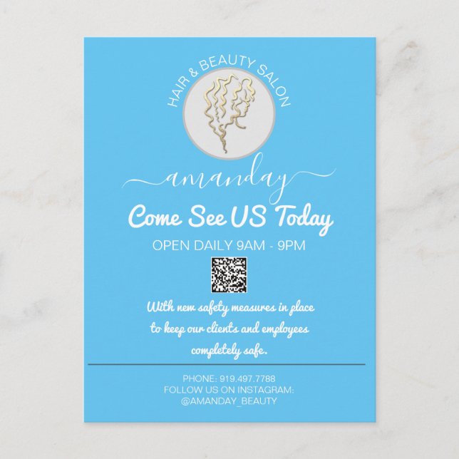 QR-Codes für Werbematerial für sichere Logos Ankündigungspostkarte (Vorderseite)