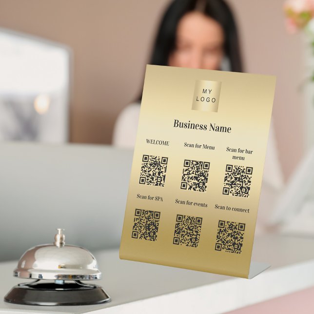 QR-Codes Gastinformation Hotel Resort Gold Sockelschild (Von Creator hochgeladen)