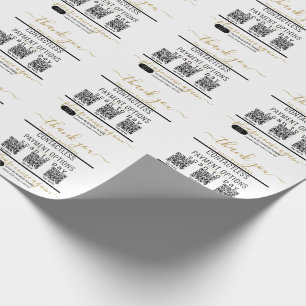 QR-Codes und Logo 3 Zahlung Apps Schwarz & Weiß ho Geschenkpapier